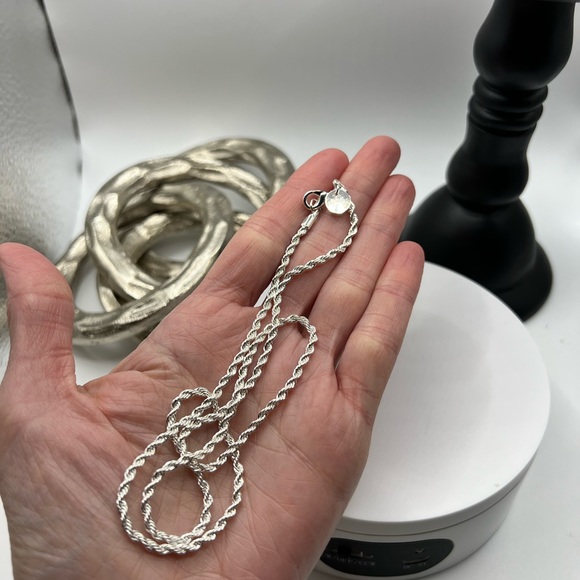 Sterling Silver 925 Twisted Rope Chain NEW - Picture 4 of 5